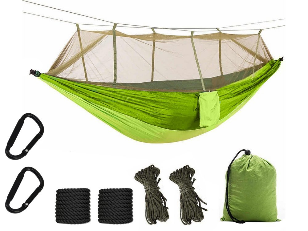 LEKKI HAMAK MOSKITIERA WĘDRÓWKA ZESTAW WYPOCZYNEK AKTYWNY MARSZ DO LASU